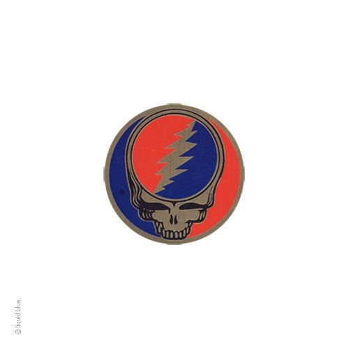Grateful Dead Steal Your Face Gold Sticker 1.125"
