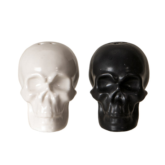 Black and White Skulls Salt & Pepper Shaker Set