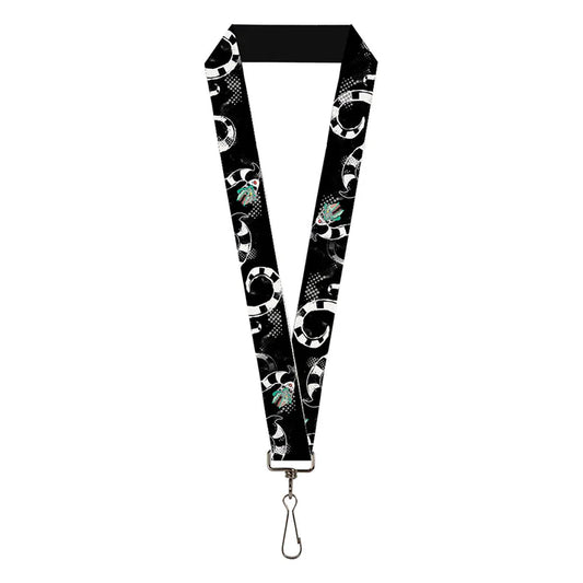 Beetlejuice Sandworm Halftone Repeat Pattern Lanyard