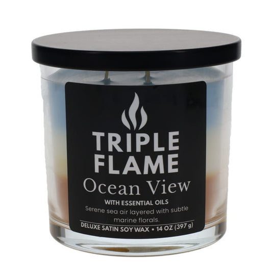 Triple Flame Candle Soy Wax for Home Scented Three Color, 14oz