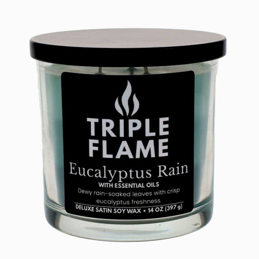Triple Flame Candle Soy Wax for Home Scented Three Color, 14oz