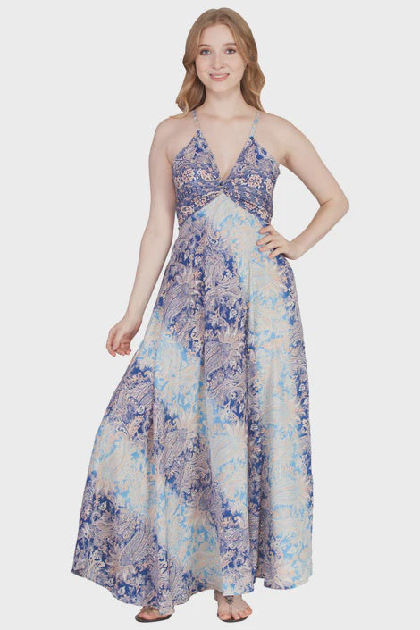 Long Sari Dress with Halter Top