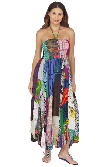 Patchwork Tube Top Dress