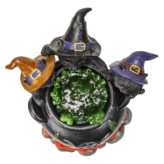 Wiccan Kittens on Triple Moon Cauldron Figurine SALE