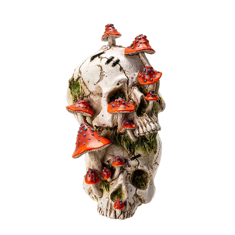 Stacked Skulls with Mushrooms