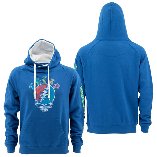 Grateful Dead Distressed Stealie and Dancing Bears Funnel Neck Hoodie