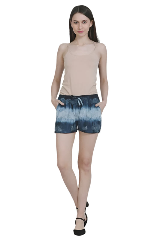 Assorted Tie Dyed Embroidered Shorts with Drawstring Waist
