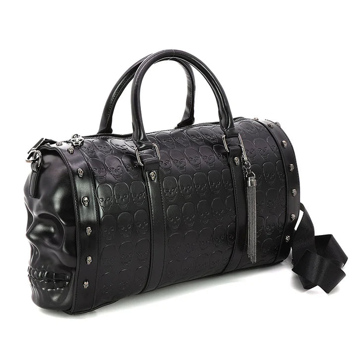 Embossed 3D Molded Skull Duffel Bag