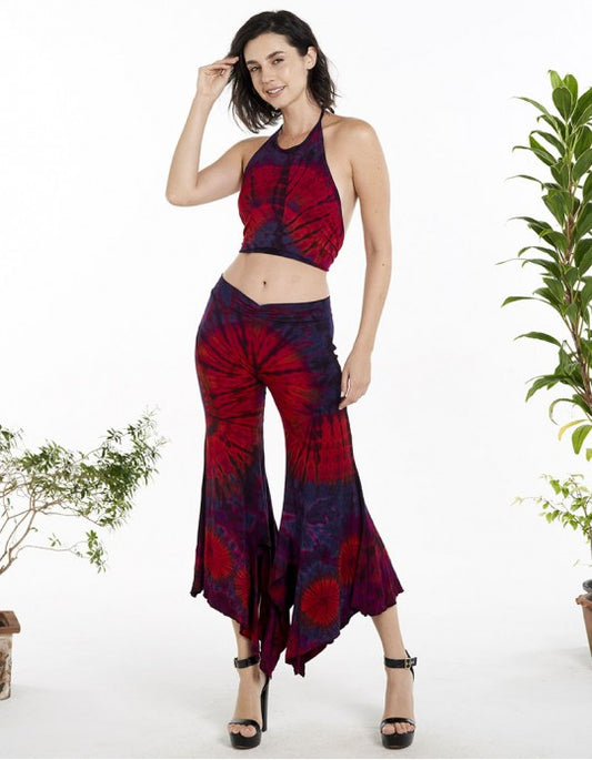 Tie Dye Tie Around Halter Crop Top in Assorted Colors