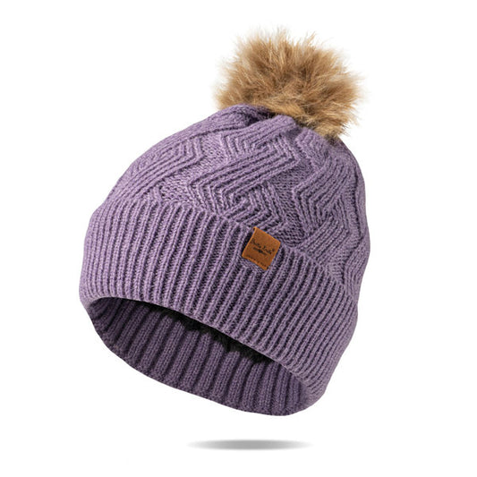 Britt's Knits Pom Beanie in Purple