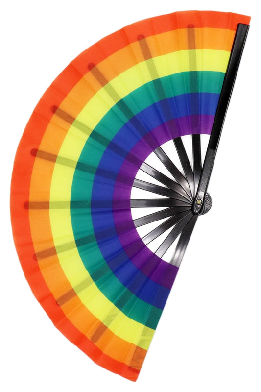 Oversized Rainbow Folding Clack Hand Fan