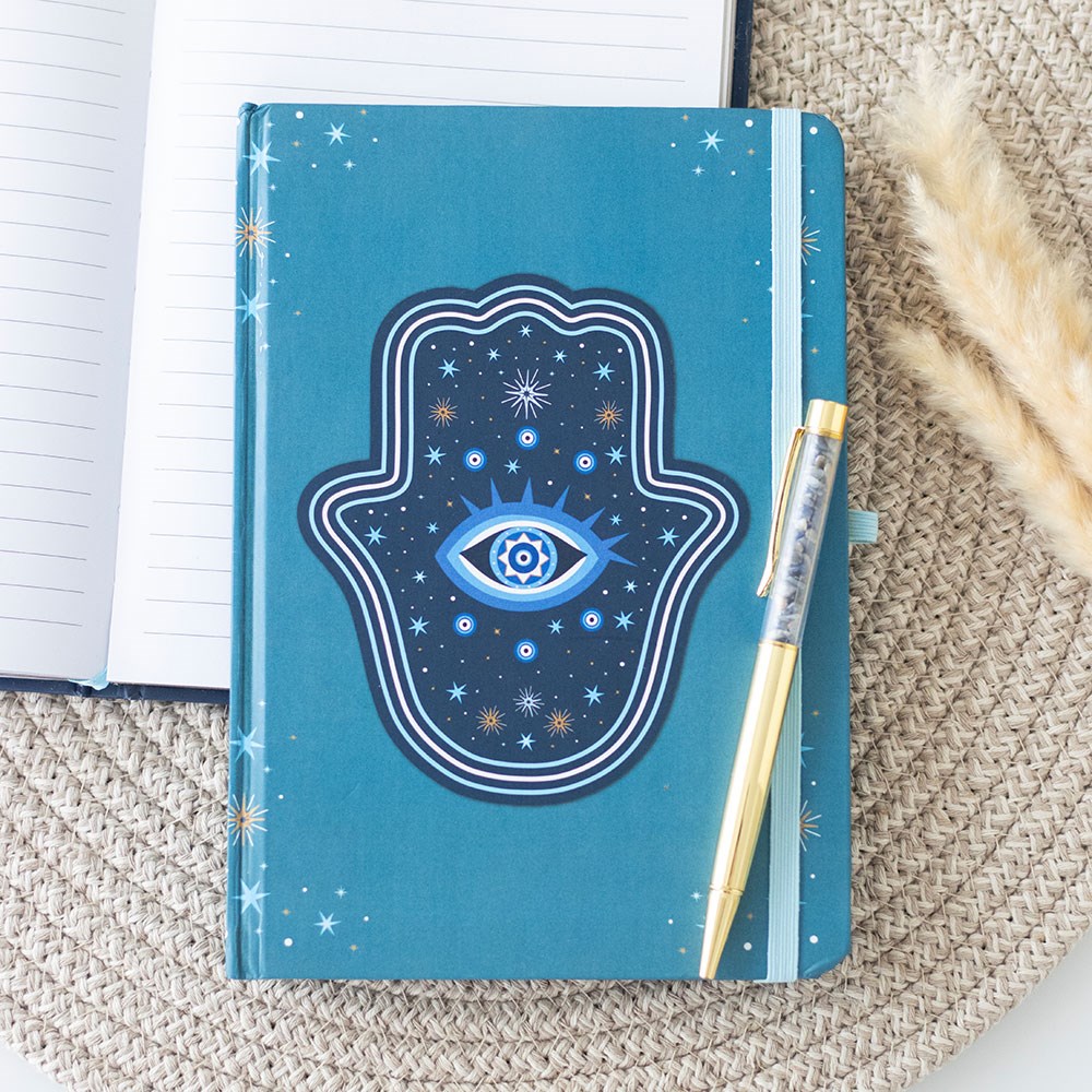 Hand of Hamsa Notebook with Crystal Pen