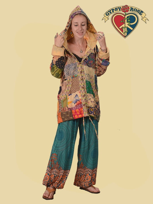 Honeycomb Magic Carpet Ride Rayon Printed Harem Pants