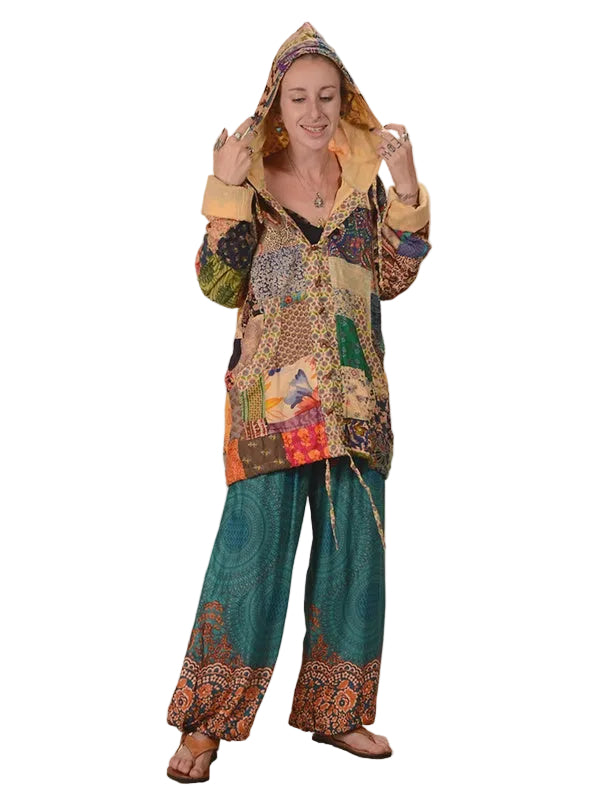 Honeycomb Magic Carpet Ride Rayon Printed Harem Pants