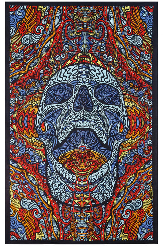 3D Mindful Skull Tapestry