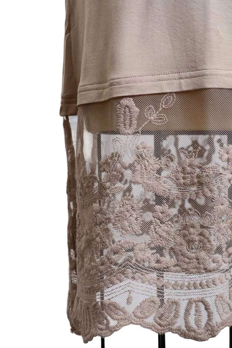 Taupe Lace Midi Slip Dress Extender