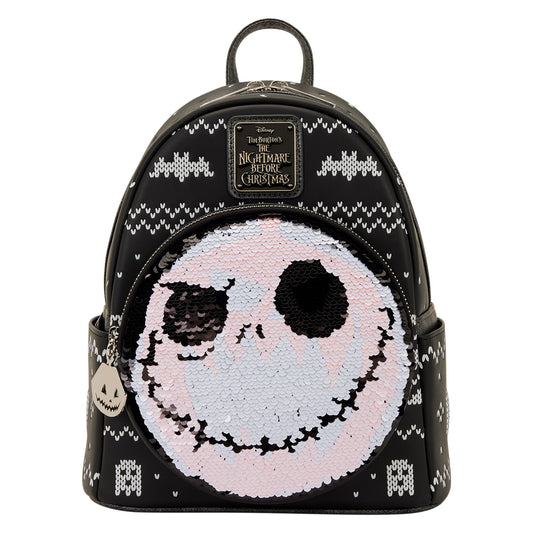Loungefly The Nightmare Before Christmas Jack Skellington Reversible Sequins Mini Backpack