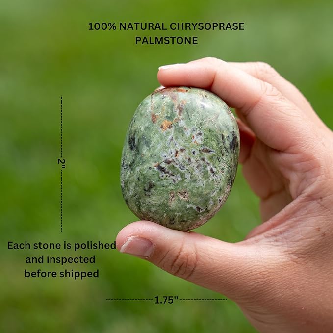 TruEnergy Chrysoprase Palm Stone - 2"