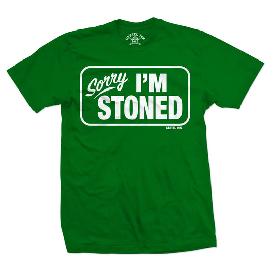 Cartel Ink Sorry I'm Stoned Graphic T-Shirt in Green