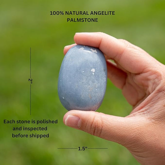 TruEnergy Angelite Palm Stone - 2"-3"