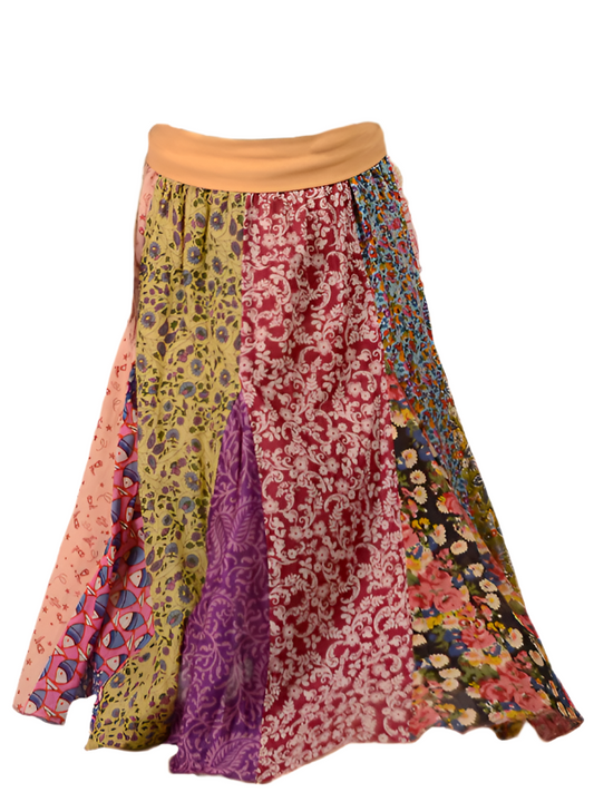 How Sweet It Is Yoga Waistband Printed Cotton Panel Skirt - 2X