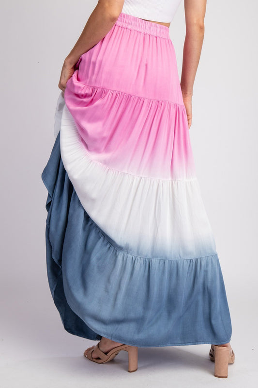 Deep Dyed Ombre Maxi Skirt