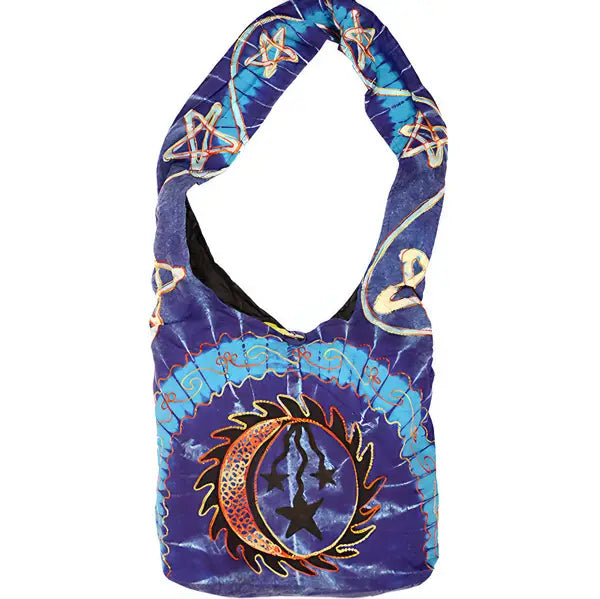 Celestial Zen Aari Embroidery Cotton Peddler Bag