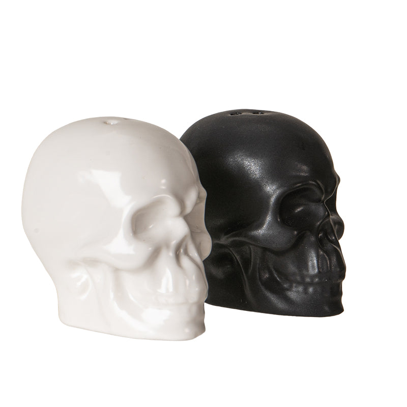 Black and White Skulls Salt & Pepper Shaker Set