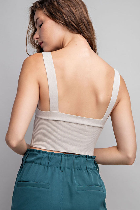 Crop Tank Top in Oatmeal