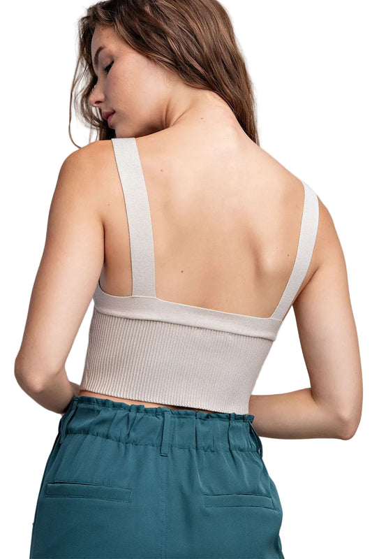 Crop Tank Top in Oatmeal