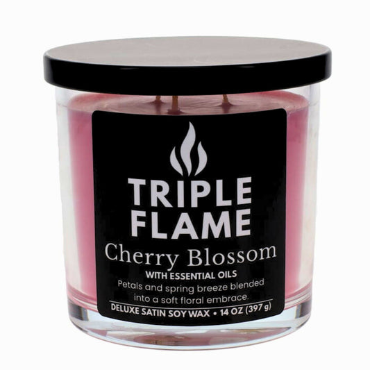 Triple Flame Candle Soy Wax for Home Scented, 14oz.