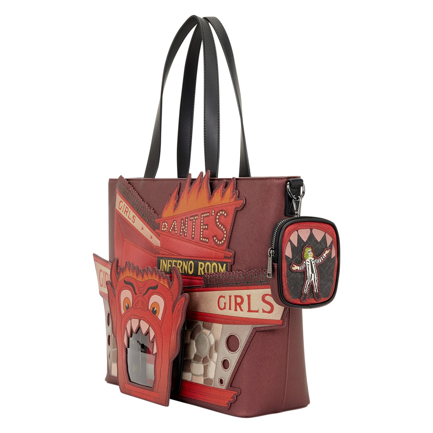 Loungefly Beetlejuice Dante's Inferno Room Tote Crossbody Bag with Coin Bag