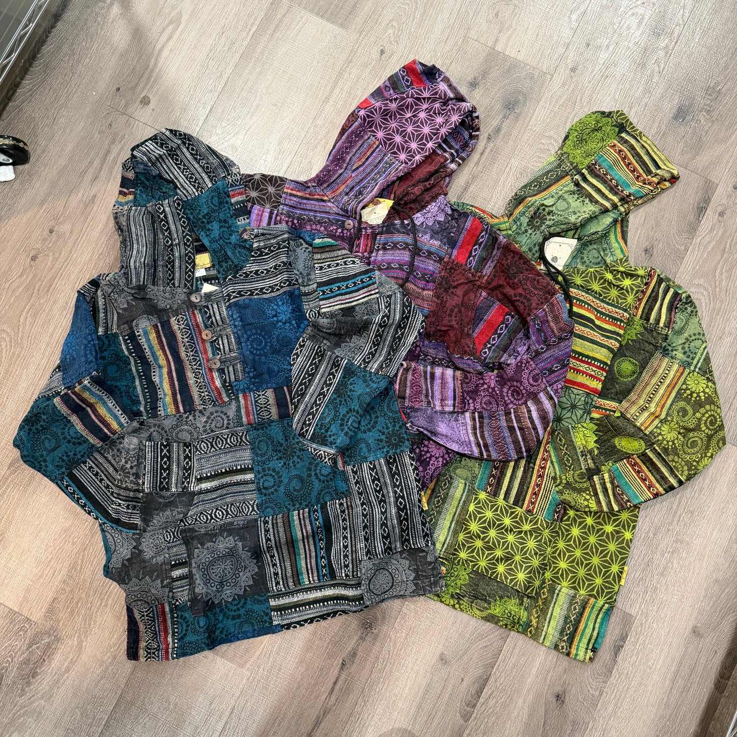 Handwoven Gheri Cotton Patchwork Hoodie