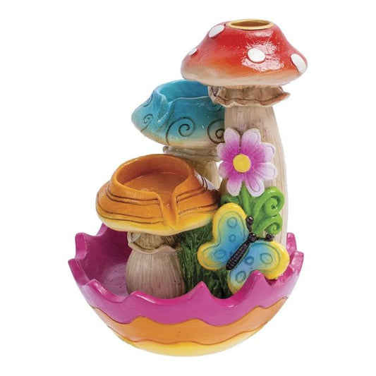 Tri-Mushroom Flower Backflow Incense Burner