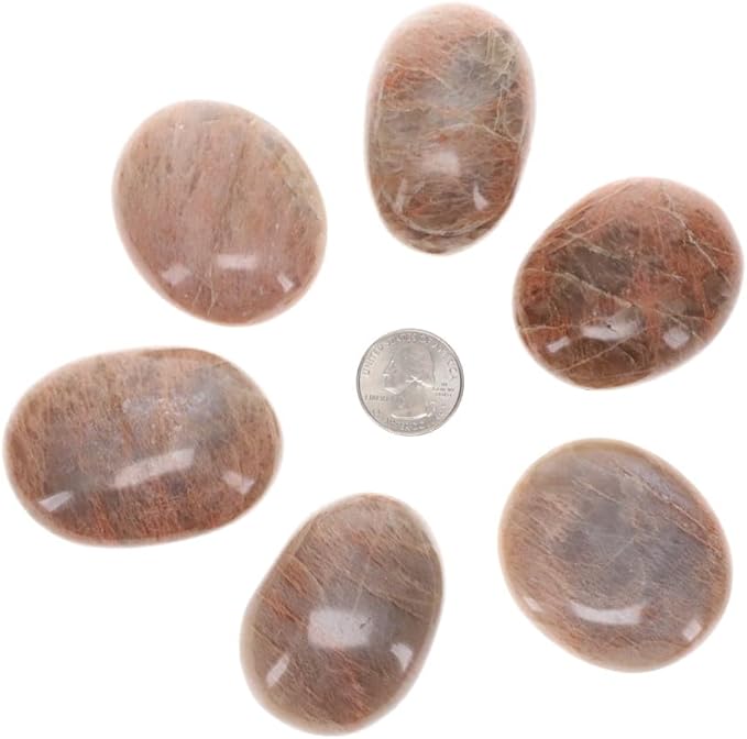 TruEnergy Peach Moonstone Palm Stone - 2"