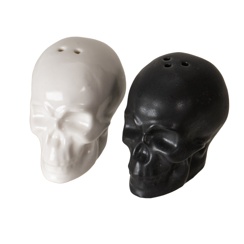 Black and White Skulls Salt & Pepper Shaker Set