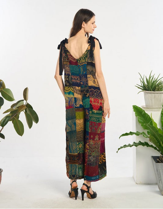 Patchwork Jumpsuit in Assorted Colors and Prints