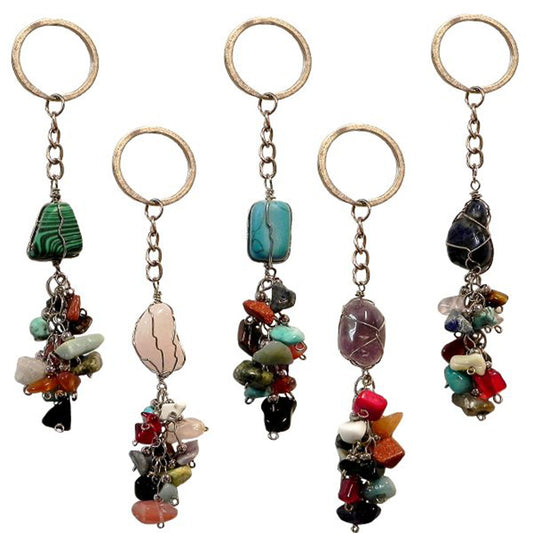 Agate Chip Stone Keychain