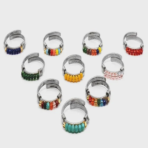 Metal Beaded Adjustable Ring - Assorted SALE