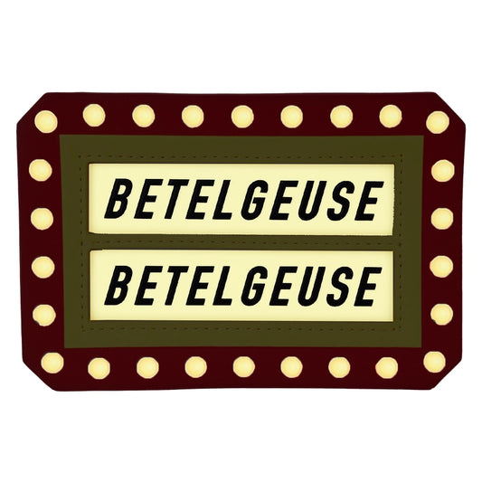 Loungefly Beetlejuice Here Lies Betelgeuse Marquee Glow Large Card Holder