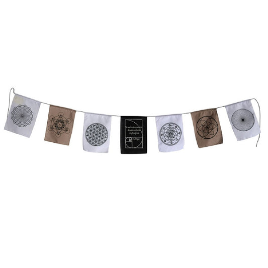 Black & White Geometric Mandalas Flag SALE