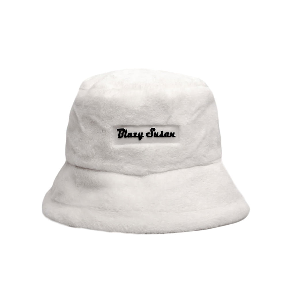 Blazy Susan Fuzzy Bucket Hat - White