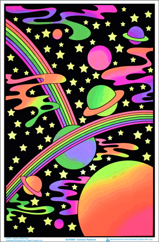 Celestial Rainbow Black Light Poster by Audrey Herbertson