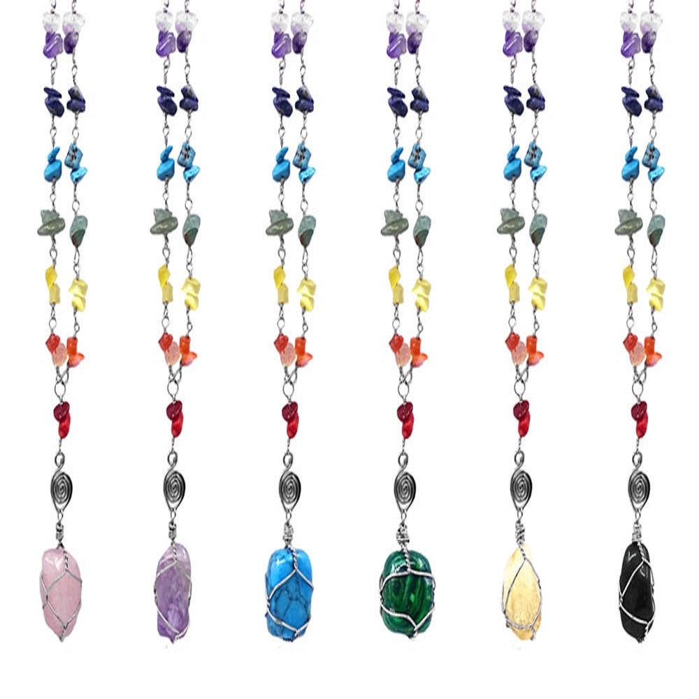 Chip Stone Charka Stone Necklace
