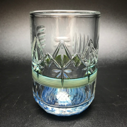 Rotational Science Hand Carved Swirl Wrapped Cocktail Glass / #5
