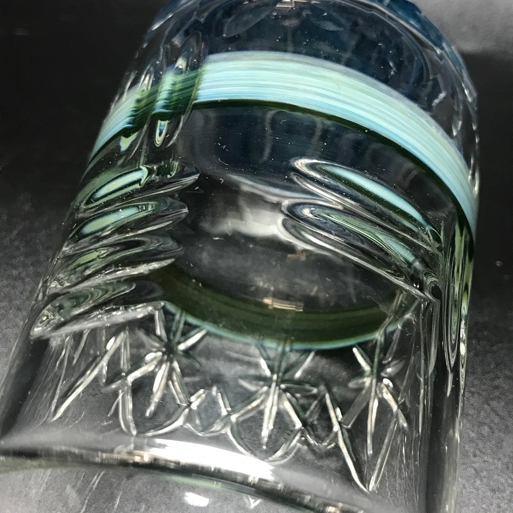 Rotational Science Hand Carved Swirl Wrapped Cocktail Glass / #5