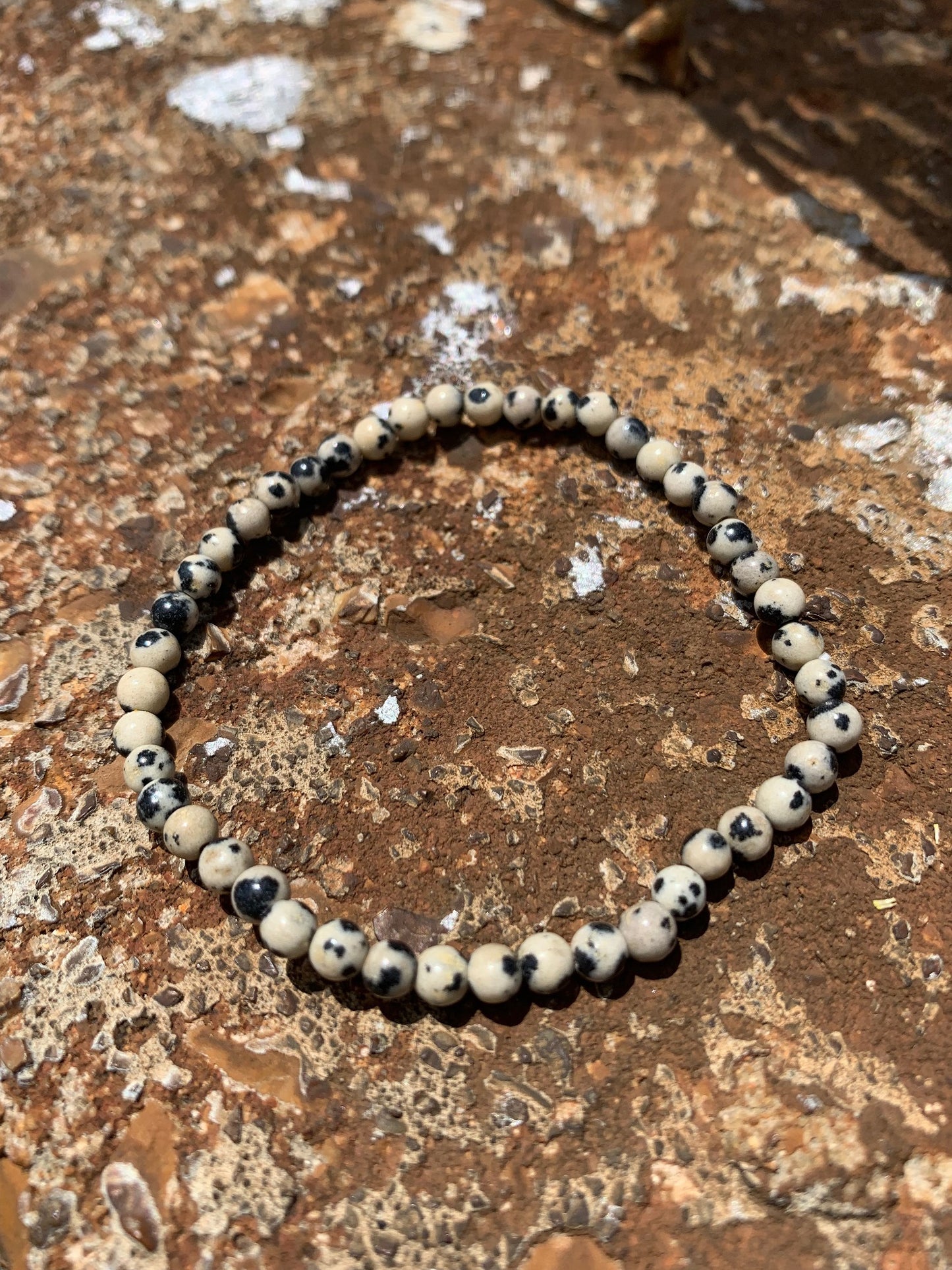 Dalmatian Stone Bracelet - 4mm
