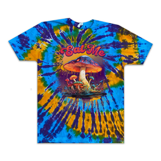 Eat Me Mushroom Spiral Tie Dye T-Shirt
