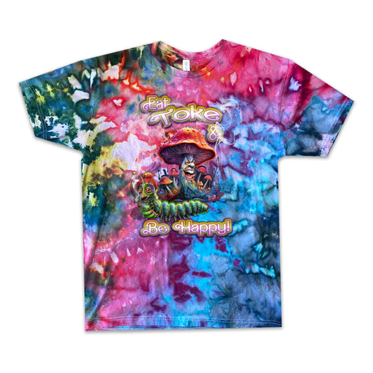 Eat Toke and Be Happy Ice Tie Dye T-Shirt SALE