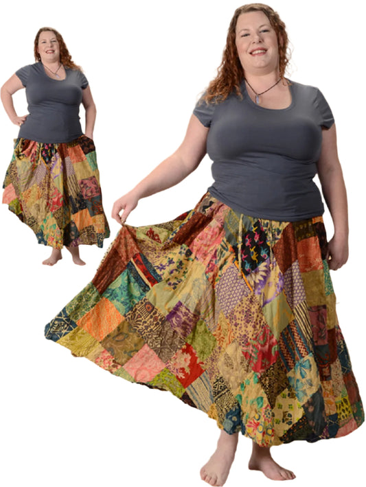 Festy Style Diamond Patchwork Skirt
